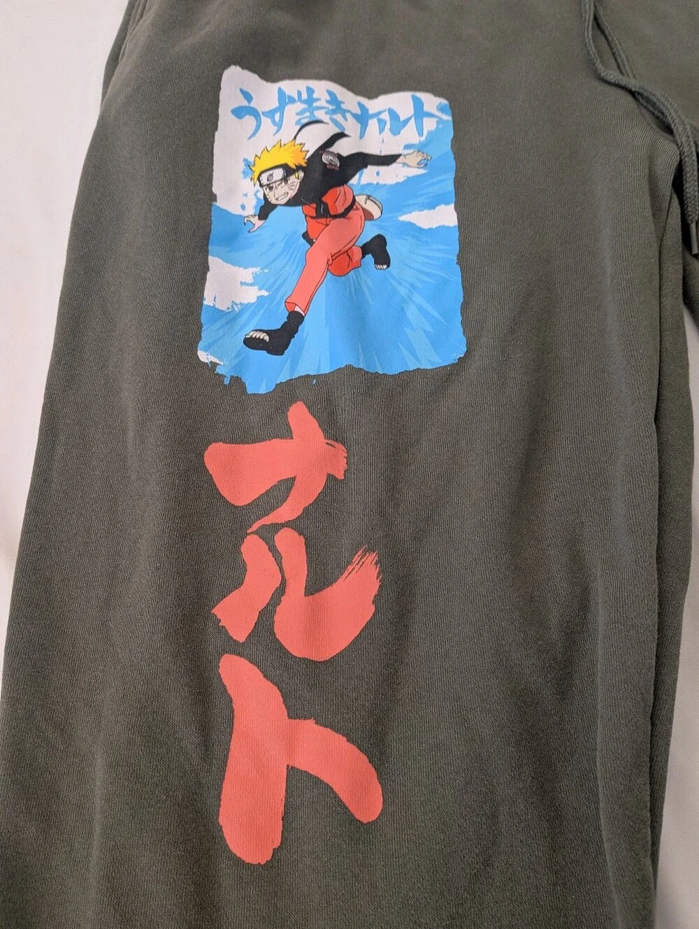 Naruto Shippuden Collection Anime Green Jogger Sweatpants Men's Size XXL (44-46)